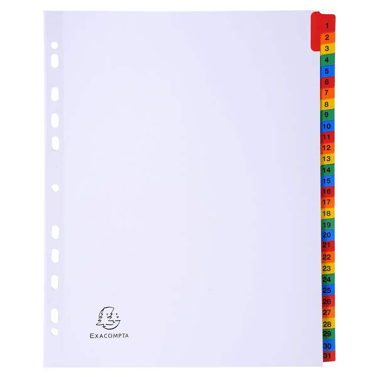 Intercalaires Imprimés numériques carte blanche 160g- 31 positions - A4 Maxi - Blanc - EXACOMPTA