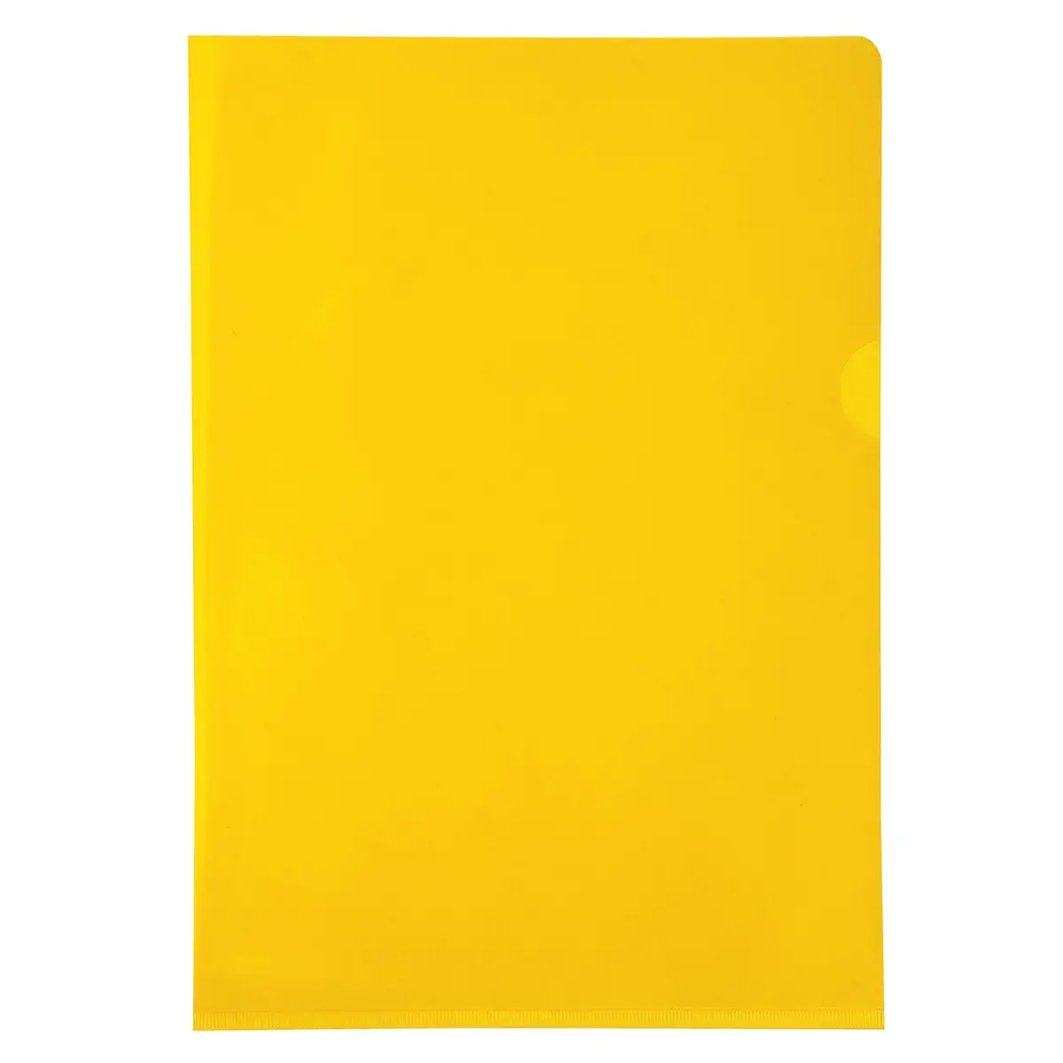Sachet de 10 pochettes coin PVC lisse haute r&eacute;sistance 13/100e - A4 - Jaune - EXACOMPTA 