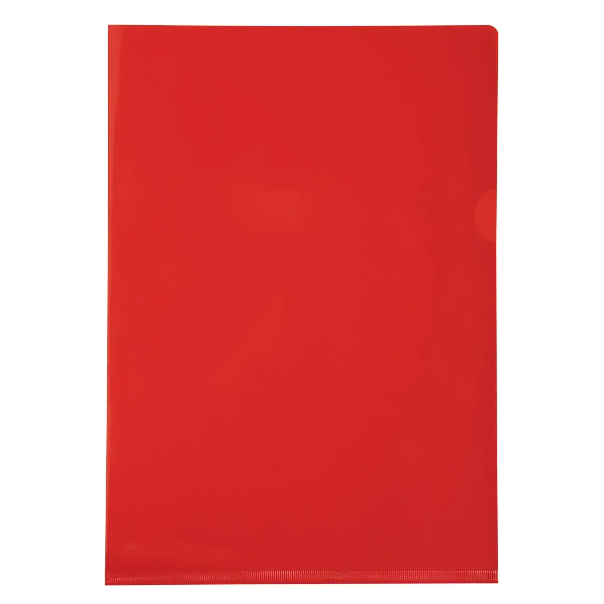 Sachet de 10 pochettes coin PVC lisse haute r&eacute;sistance 13/100e - A4 - Rouge - Exacompta 