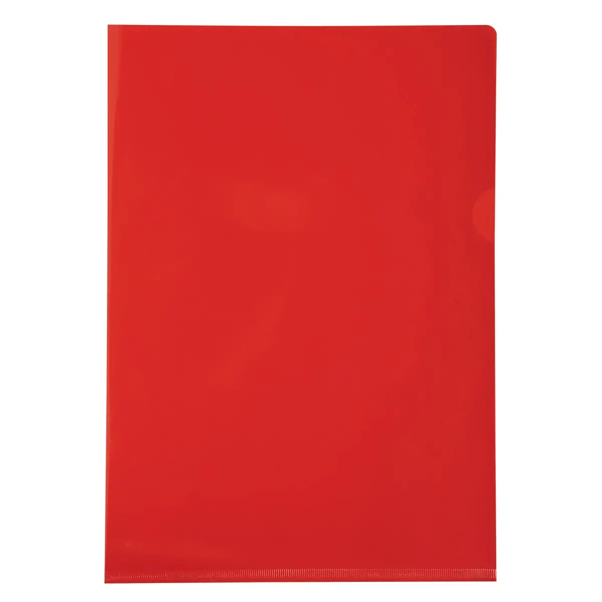 Etui carton de 100 pochettes coin PVC lisse haute r&eacute;sistance 13/100e - A4 - Rouge - Exacompta 