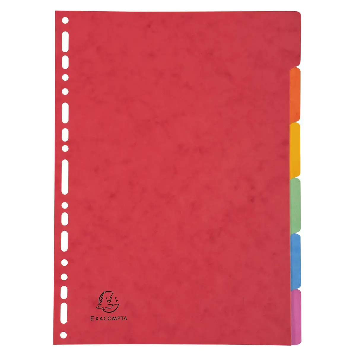 Intercalaires carte lustrée 400g 6 positions - A4 - Couleurs assorties - EXACOMPTA