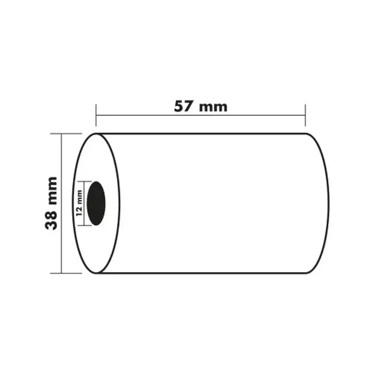 Bobine pour machine à calculer et caisse 57x38 mm - 1 pli offset extra-blanc 60g/m2. - EXACOMPTA