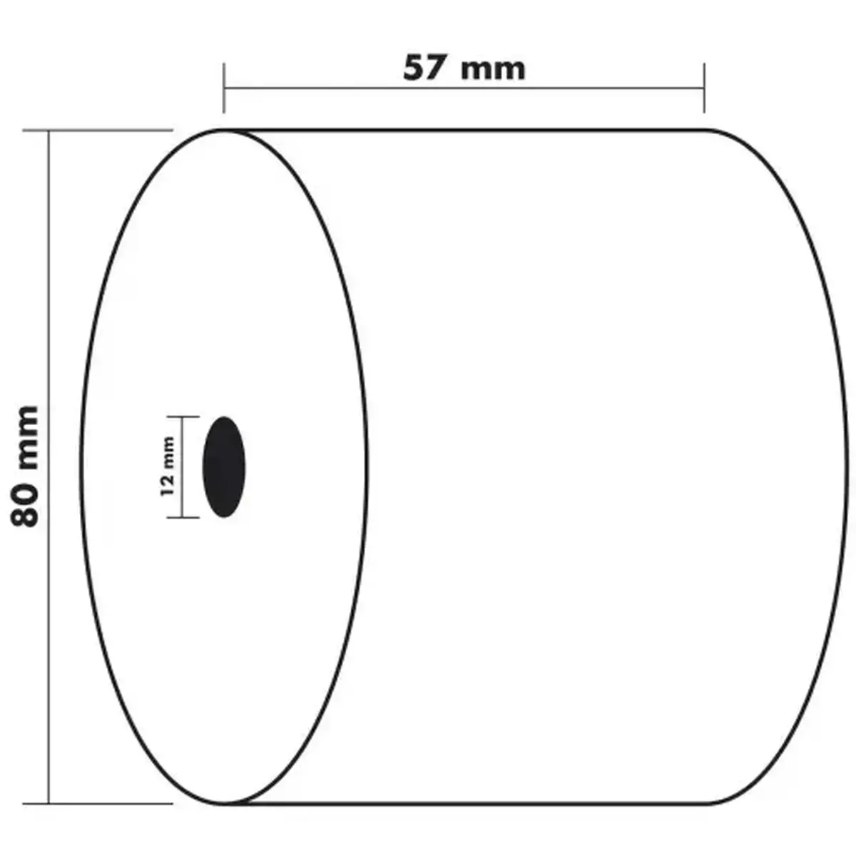 Bobine pour caisse et balance 57x80 mm - 1 pli thermique 55g/m2 sans BPA. - EXACOMPTA 