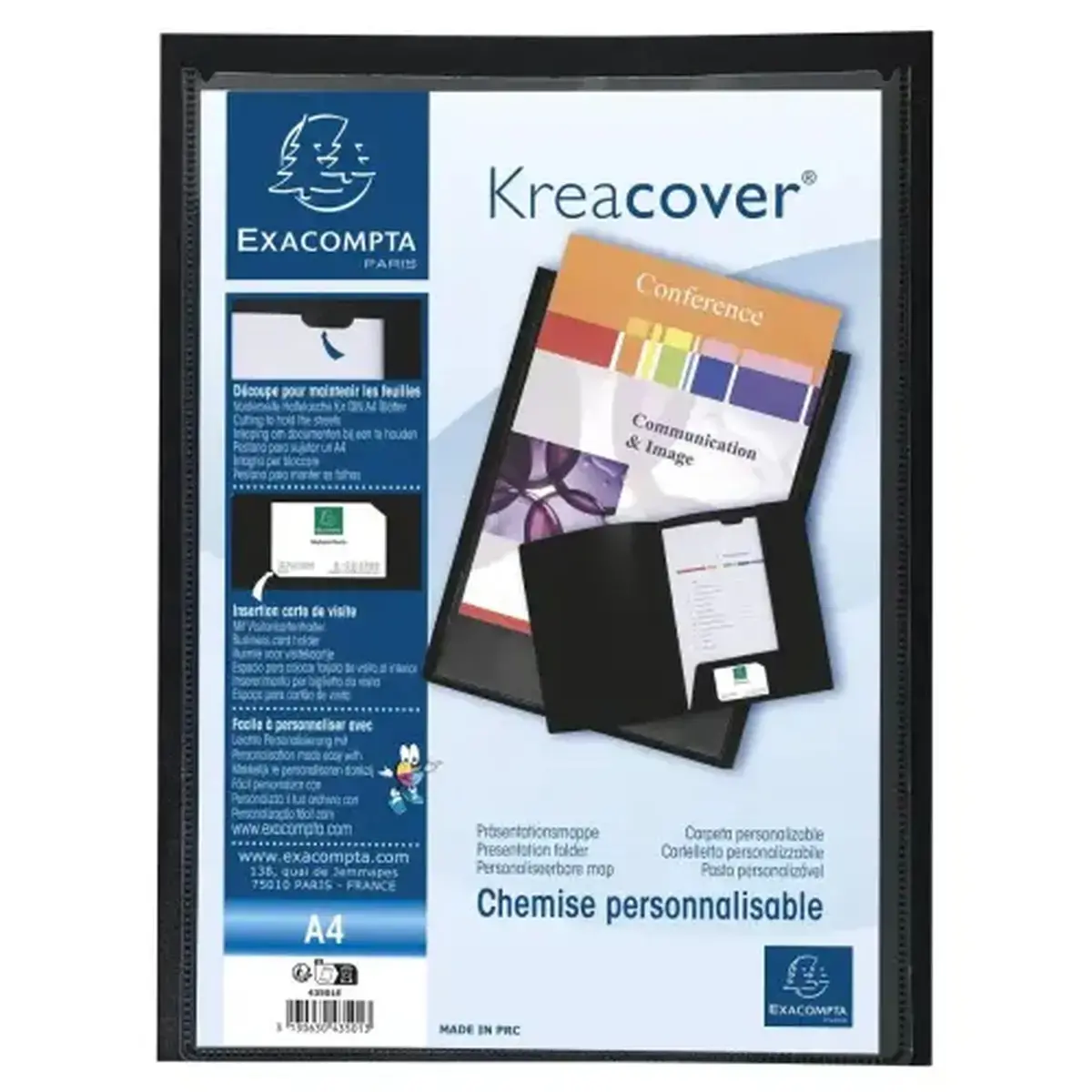 Chemise de pr&eacute;sentation polypropyl&egrave;ne souple Krea Cover - A4 - Couleurs assorties - EXACOMPTA 