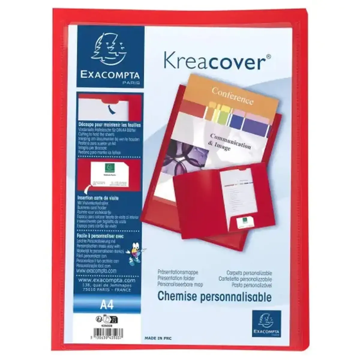 Chemise de pr&eacute;sentation polypropyl&egrave;ne souple Krea Cover - A4 - Couleurs assorties - EXACOMPTA 