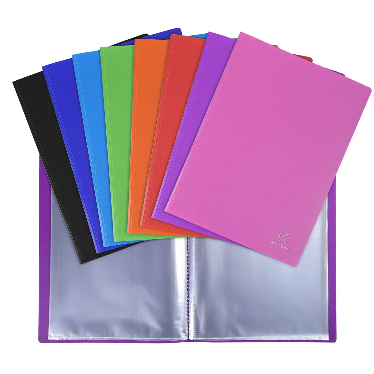 Protège-documents en polypropylène 5/10e OPAK pochettes Cristal 80 vues - A4 - Couleurs assorties - EXACOMPTA