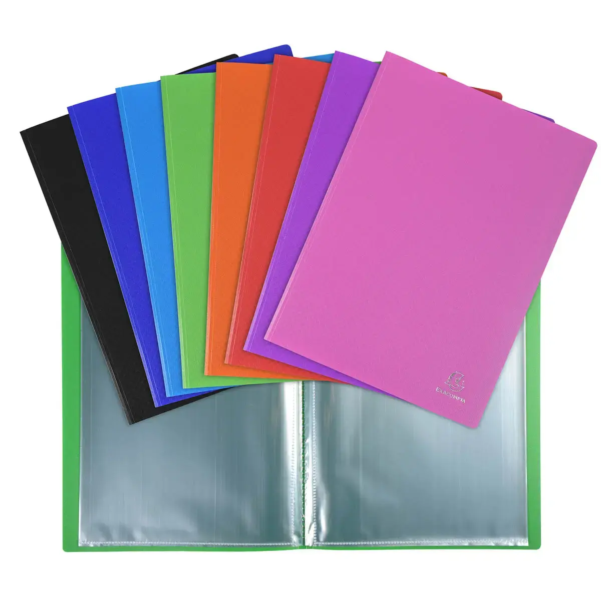 Prot&egrave;ge-documents en polypropyl&egrave;ne 5/10e OPAK pochettes Cristal 160 vues - A4 - Couleurs assorties - EXACOMPTA 