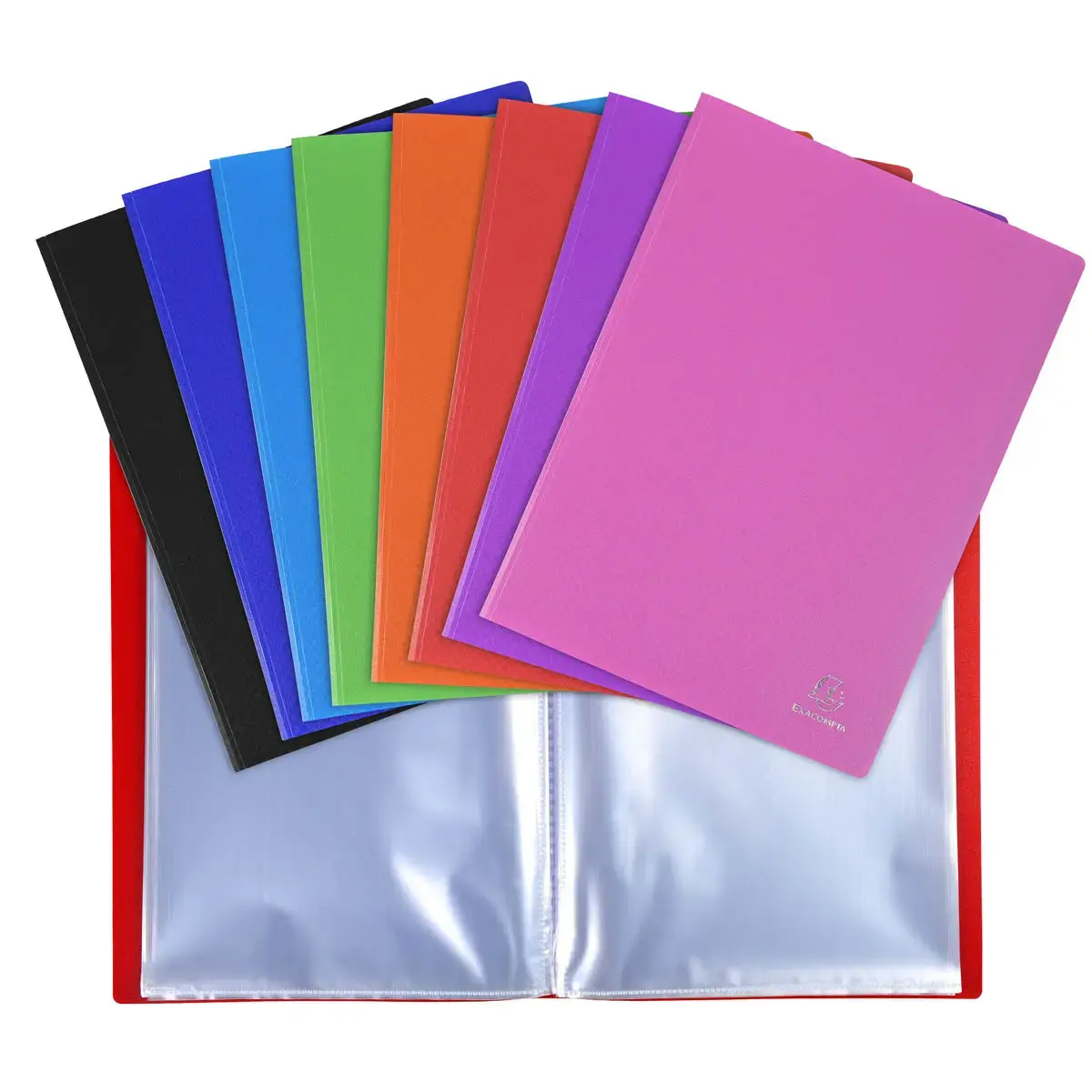 Protège-documents en polypropylène 5/10e OPAK pochettes Cristal 60 vues - A4 - Couleurs assorties - EXACOMPTA