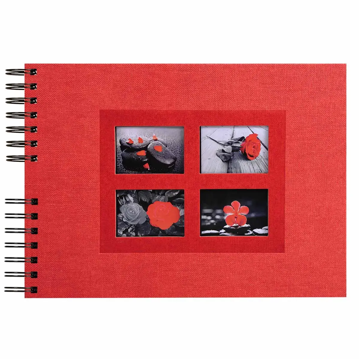 Album photos à spirales 50 pages noires Passion - 32x22 cm - Rouge - EXACOMPTA