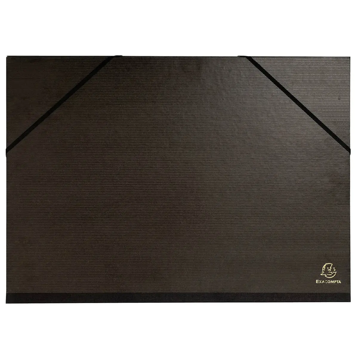 Carton à dessin kraft noir vernis avec élastiques 32x45 cm - Pour format A3 - Noir - EXACOMPTA
