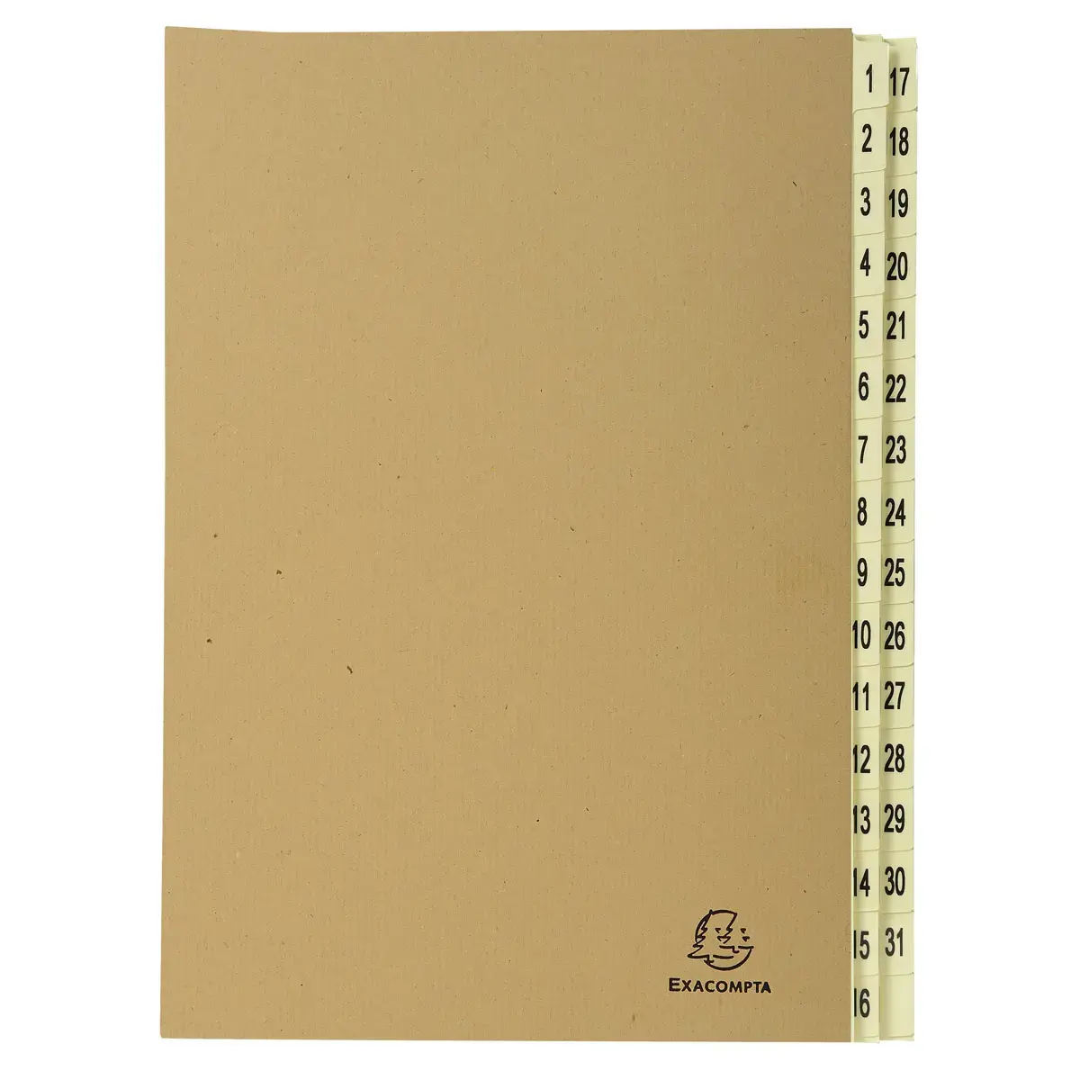 Trieur rigide 31 compartiments de 1 à 31 Forever kraft - A4 - Brun - EXACOMPTA
