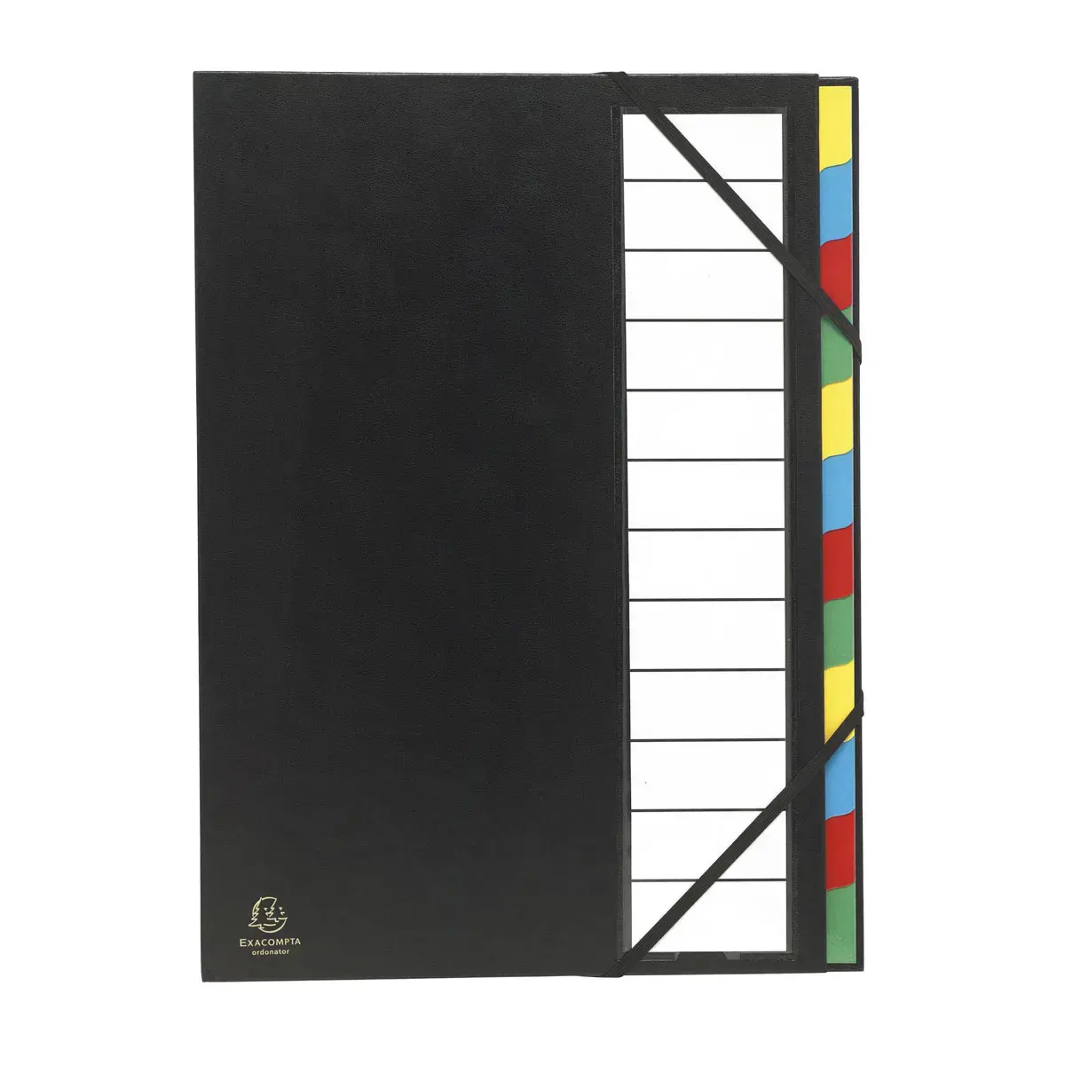 Trieur rigide Ordonator dos extensible 12 compartiments - Noir - EXACOMPTA