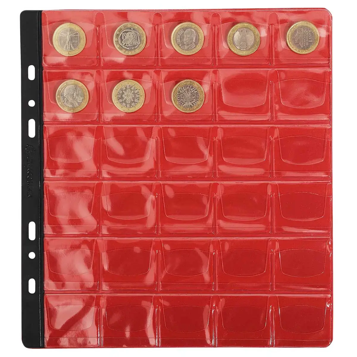 Sachet de 3 recharges numismatiques 30 cases de diamètre 30mm - 24,5x25 cm - Cristal - EXACOMPTA
