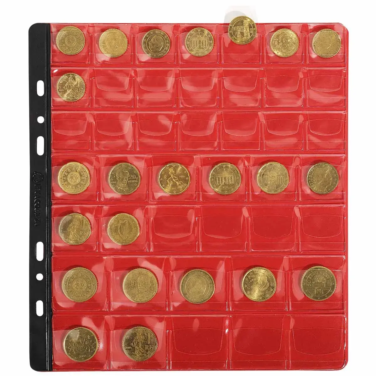 Sachet de 3 recharges numismatiques 43 cases de diam&egrave;tre 20-25-30mm - 24 ,5x25 cm - Cristal - EXACOMPTA 