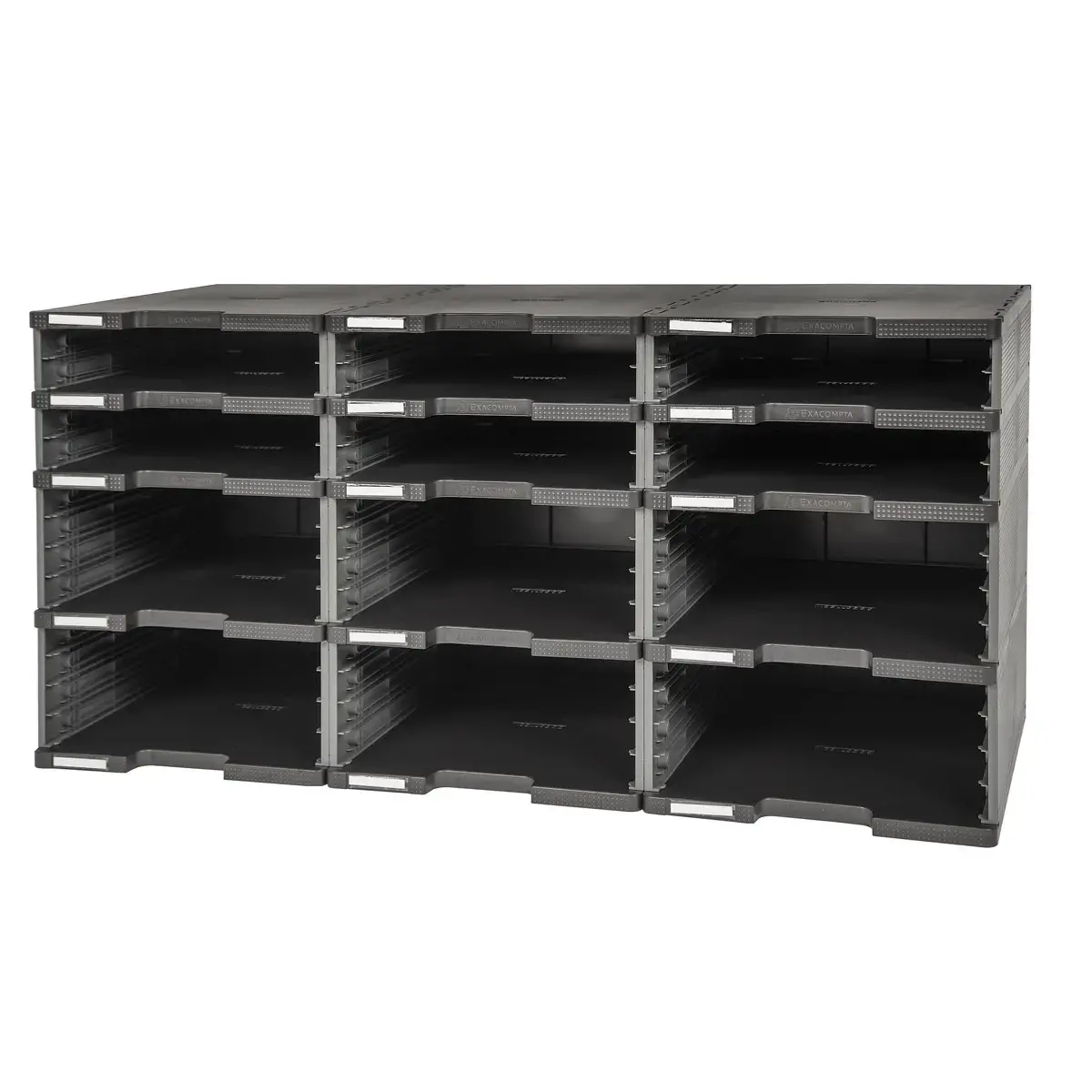 Module de classement MODULODOC 12 cases - Noir/gris souris - Exacompta