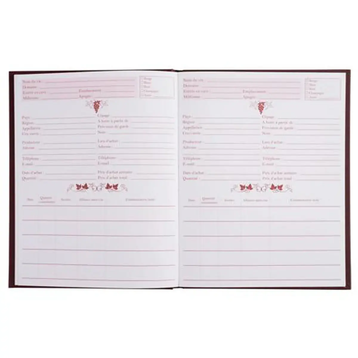 LIVRE DE CAVE.220X170.96 P LIE DE VIN