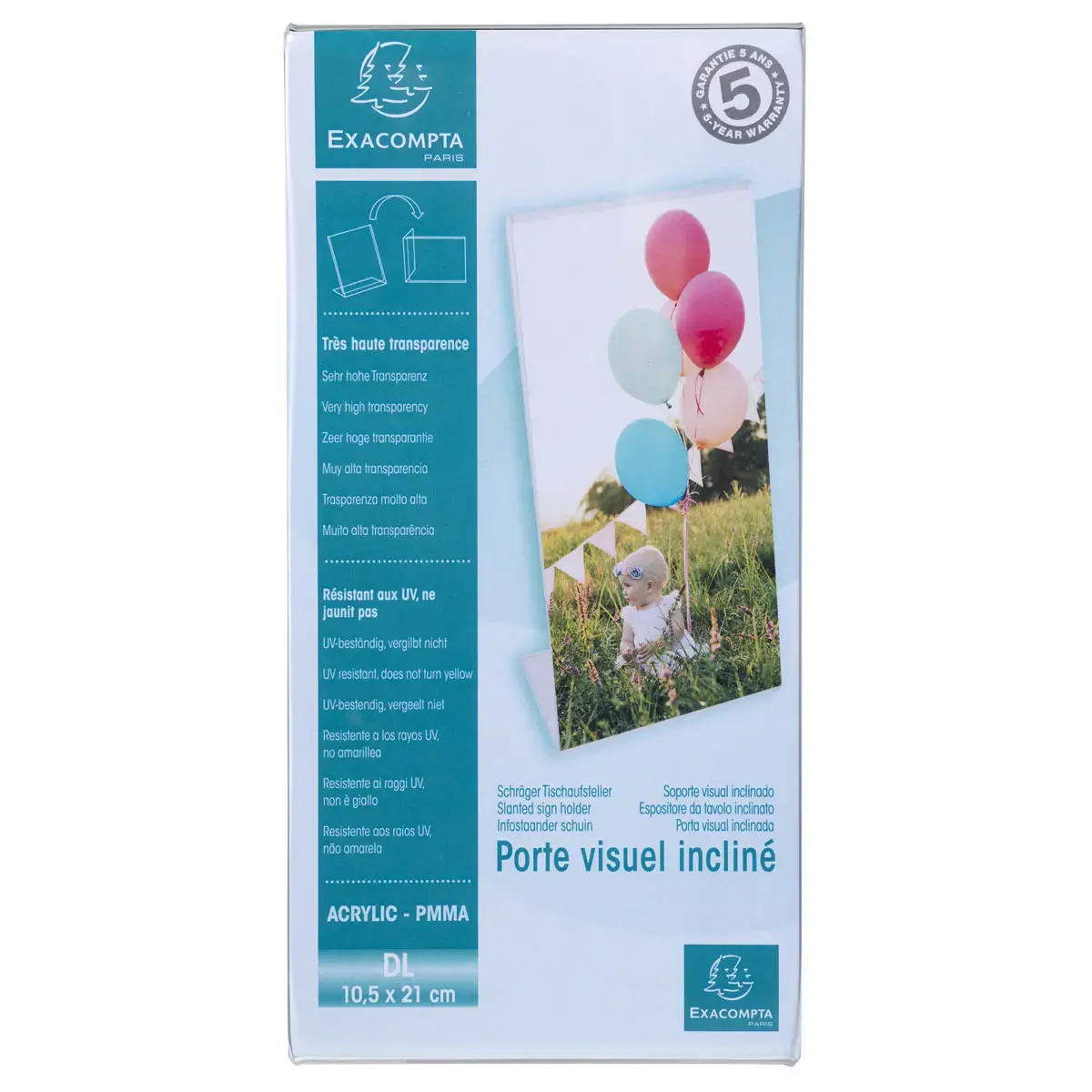 Porte-visuel incline DL cristal