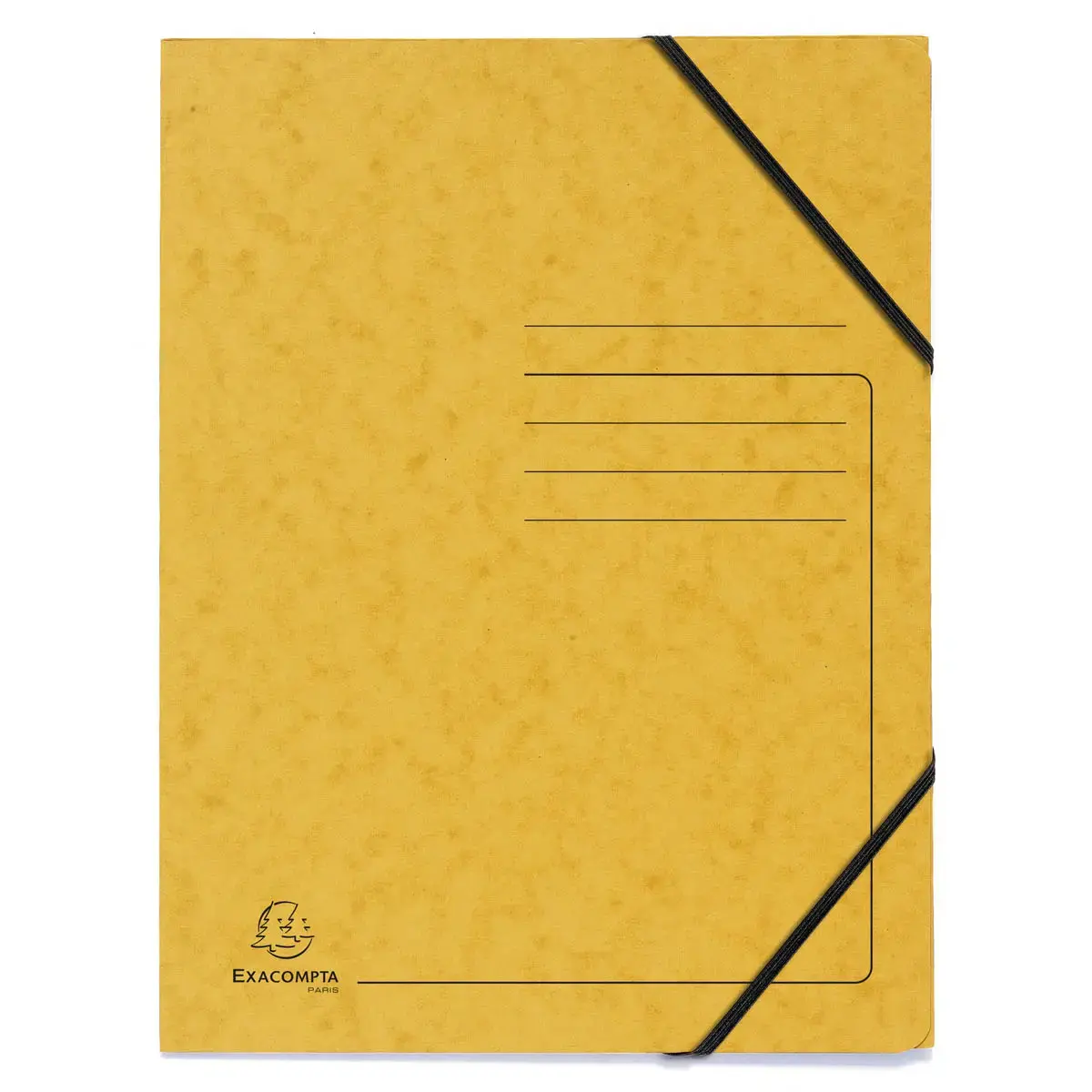 Chemise à élastique sans rabat A4 en carte lustrée 355 g/m² - Jaune - Exacompta