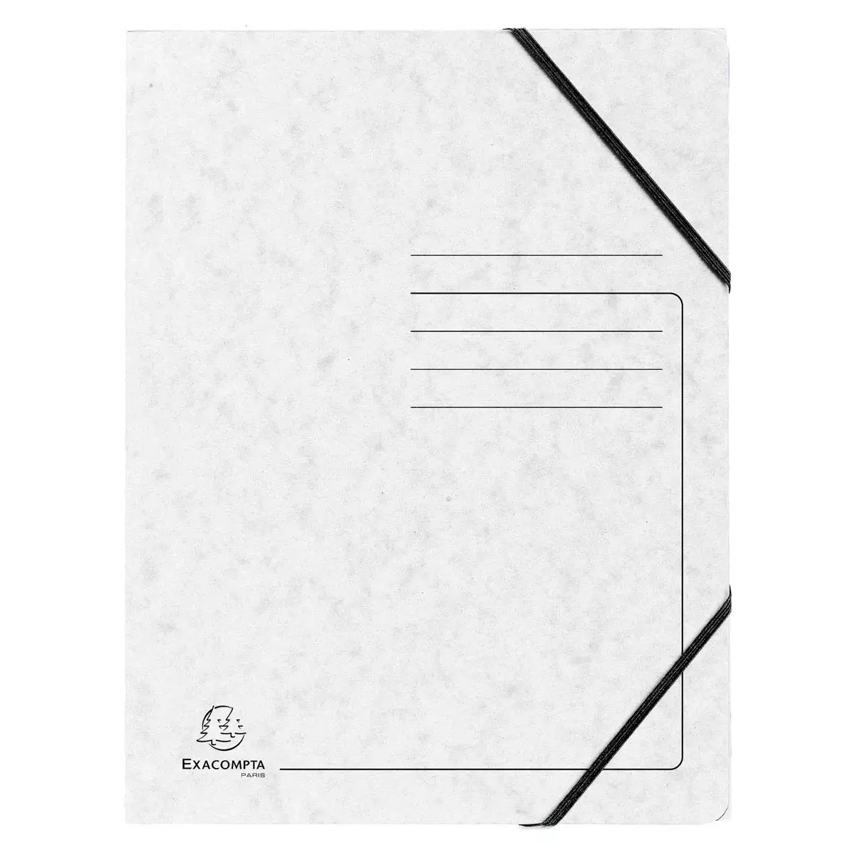 Chemise &agrave; &eacute;lastique 3 rabats A4 en carte lustr&eacute;e 355 g/m&sup2; - Blanc - Exacompta 