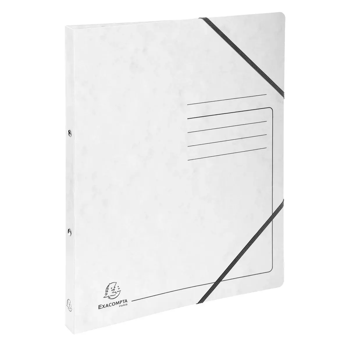 Classeur à élastique 2 anneaux 15 mm A4 en carte lustrée 355 g/m² - Blanc - Exacompta