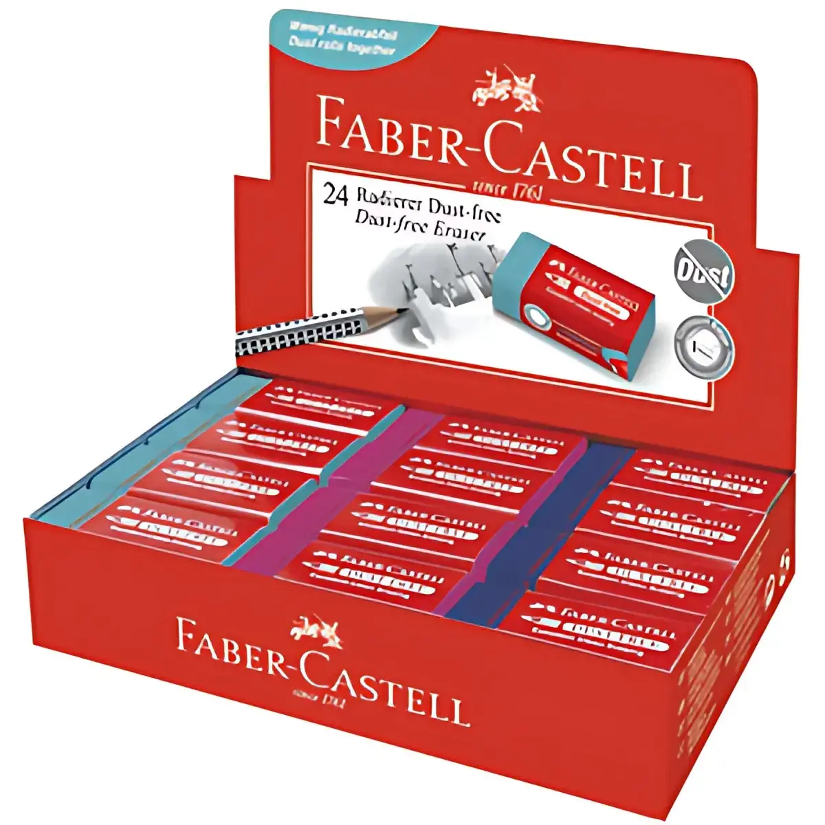 FABER-CASTELL Gomme en plastique DUST-FREE, en pr&eacute;sentoir 