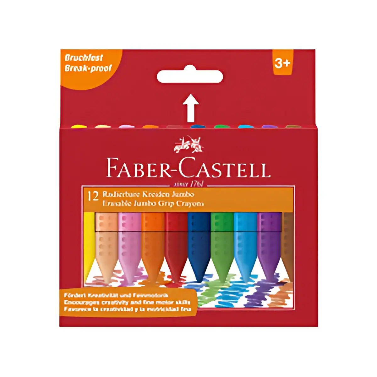 FABER-CASTELL Craies effacables JUMBO, étui carton de 12