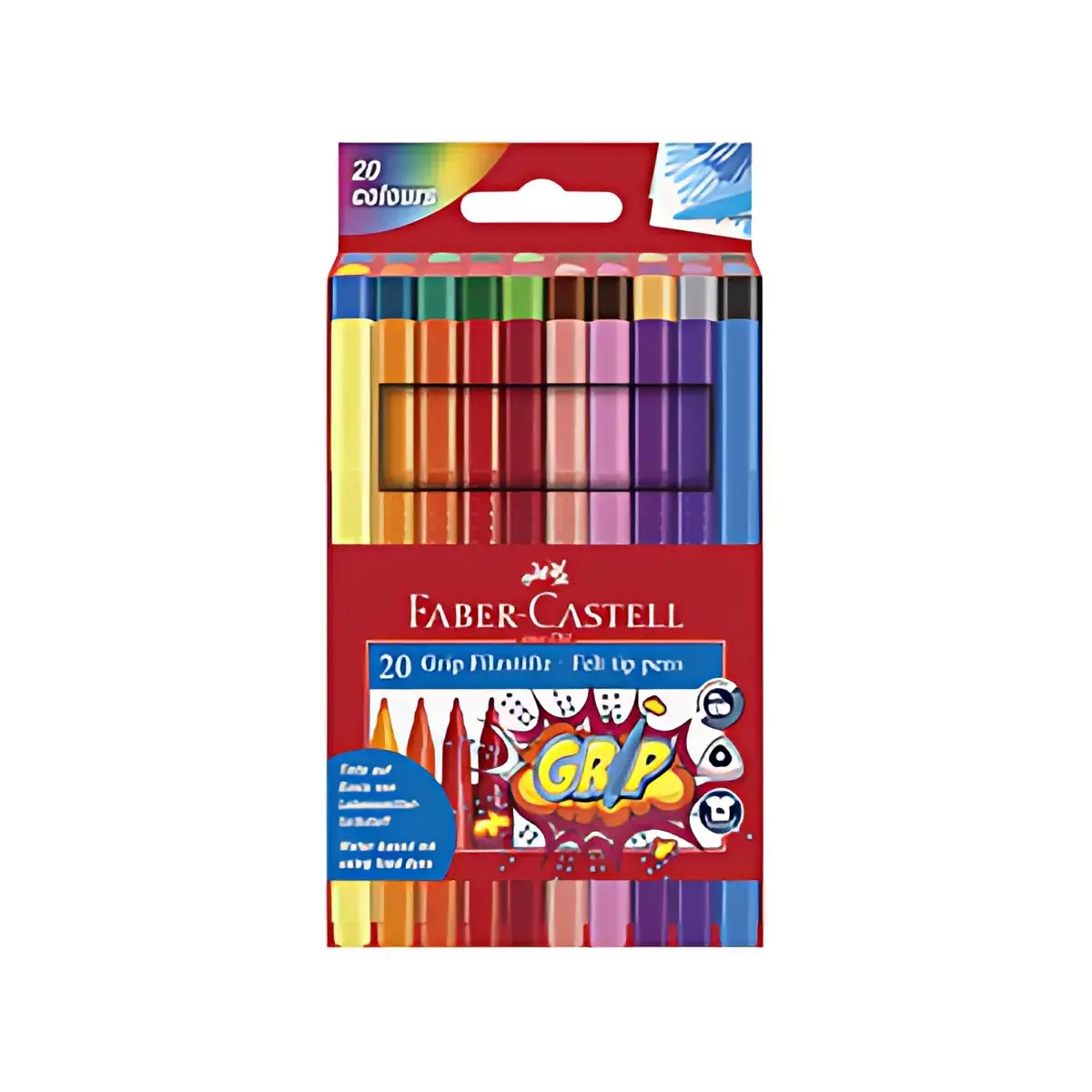 FABER-CASTELL Stylo feutre GRIP COLOUR MARKER, étui de 20