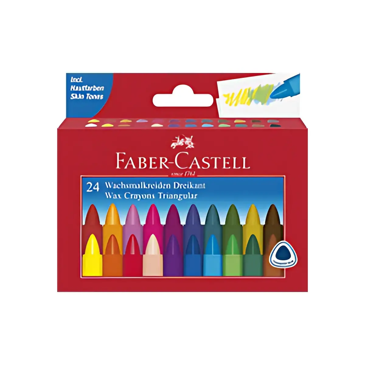 FABER-CASTELL Craie à la cire, triangulaire, étui de 12