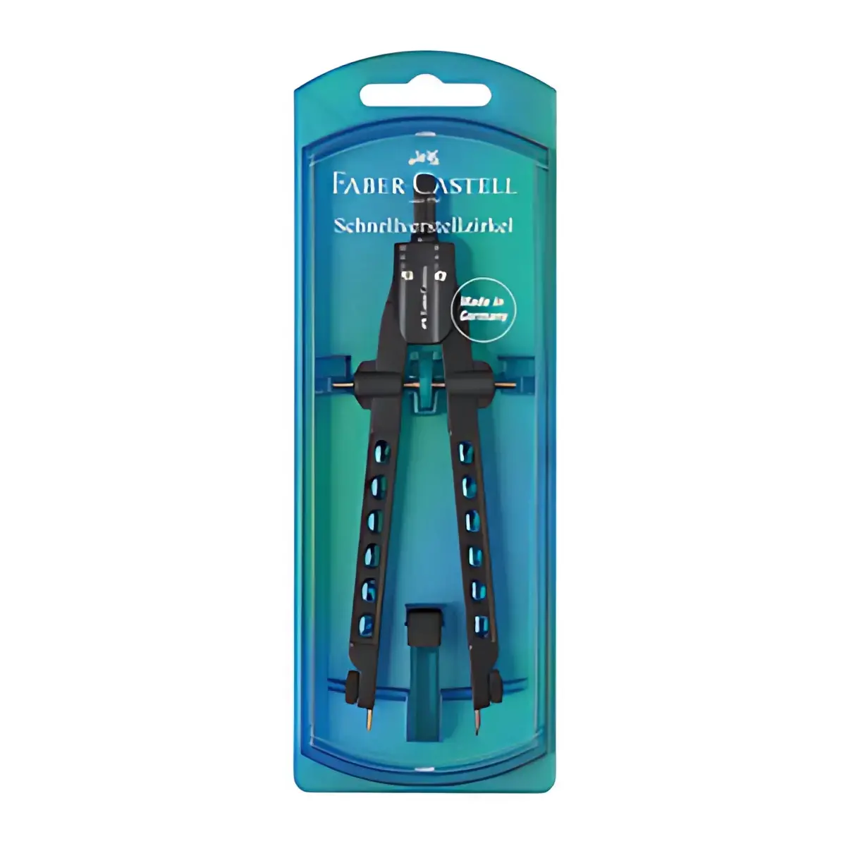FABER-CASTELL Compas à réglage rapide FACTORY PEARL BLUE