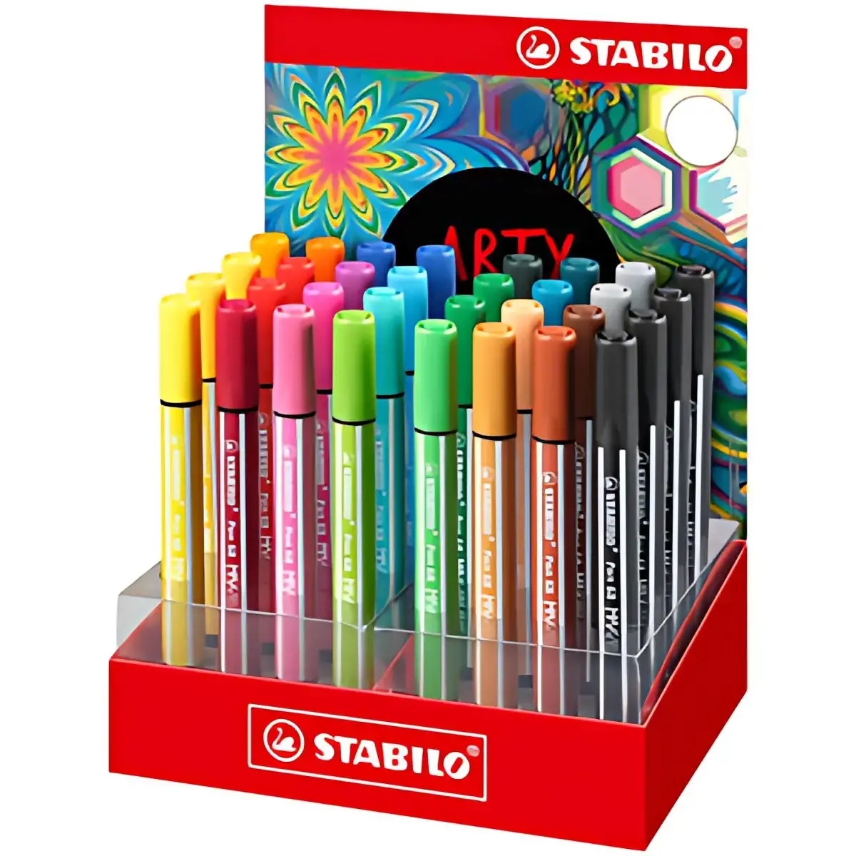 STABILO Feutre Pen 68 MAX, pr&eacute;sentoir de 32 pi&egrave;ces ARTY 