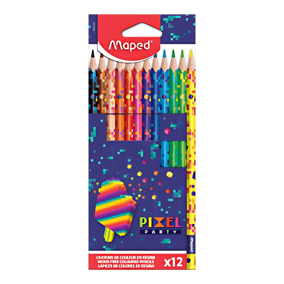 MAPED Crayon de couleur PIXEL PARTY, étui carton de 12