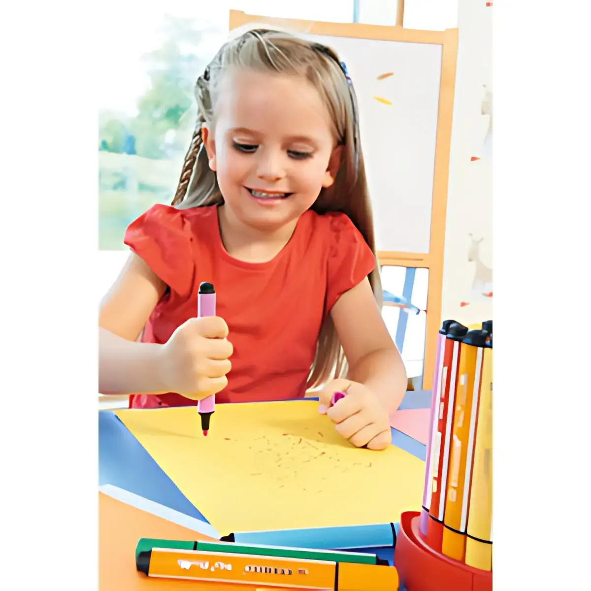 STABILO Stylo feutre Trio Scribbi, rouge