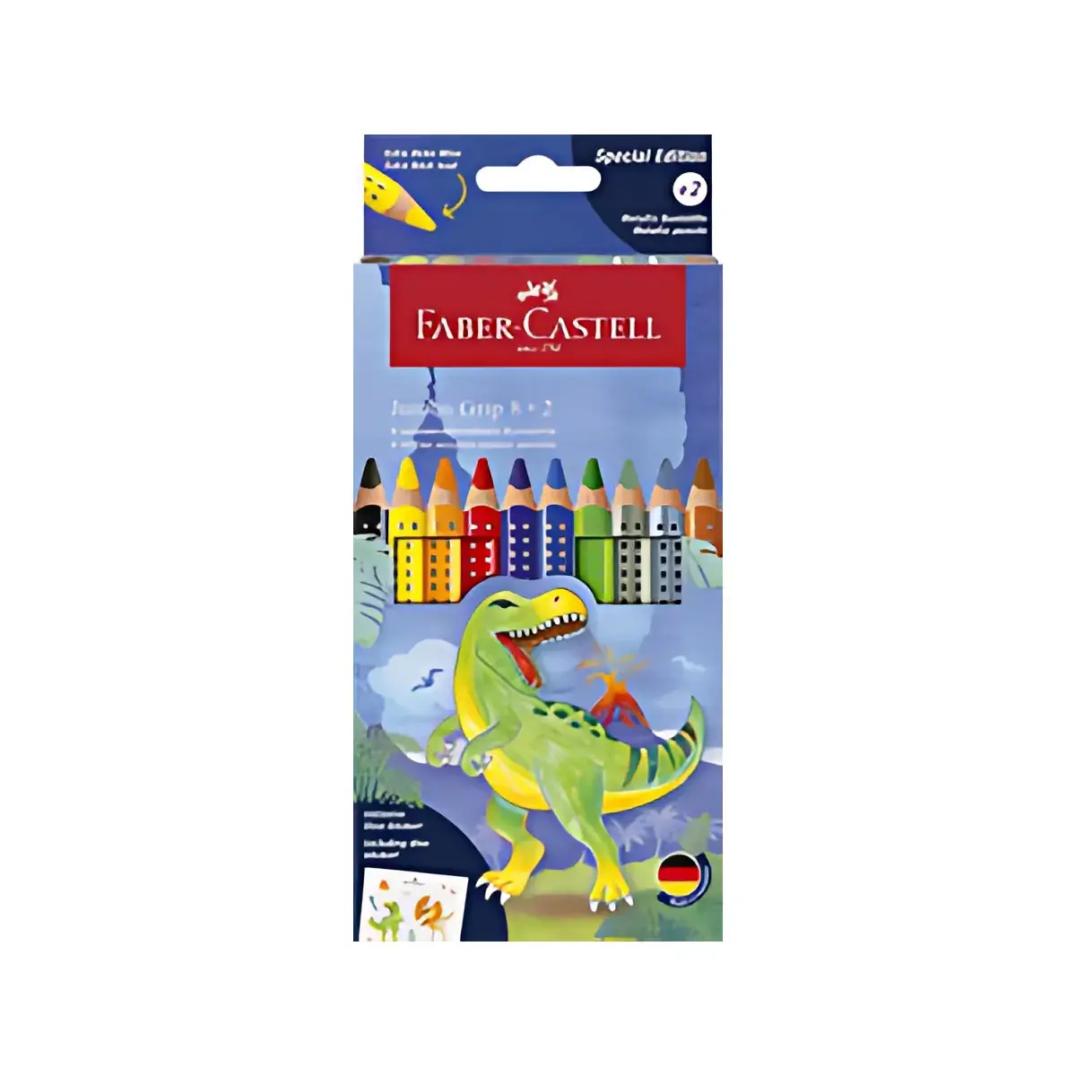 FABER-CASTELL Crayon de couleur triangulaire Jumbo GRIP Dino 