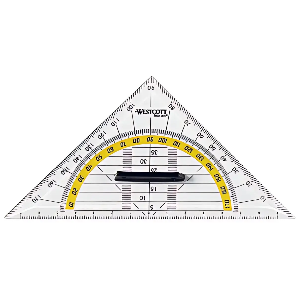 WESTCOTT Equerre géométrique, hypoténuse: 140 mm, poignée
