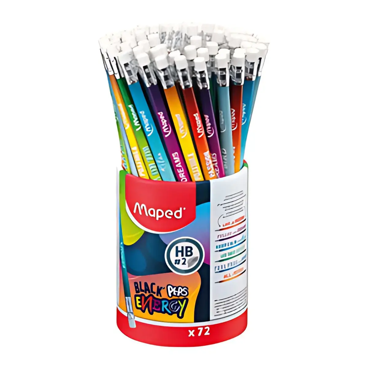 MAPED Crayon graphite BLACK'PEPS ENERGY, dureté: HB, pot 72