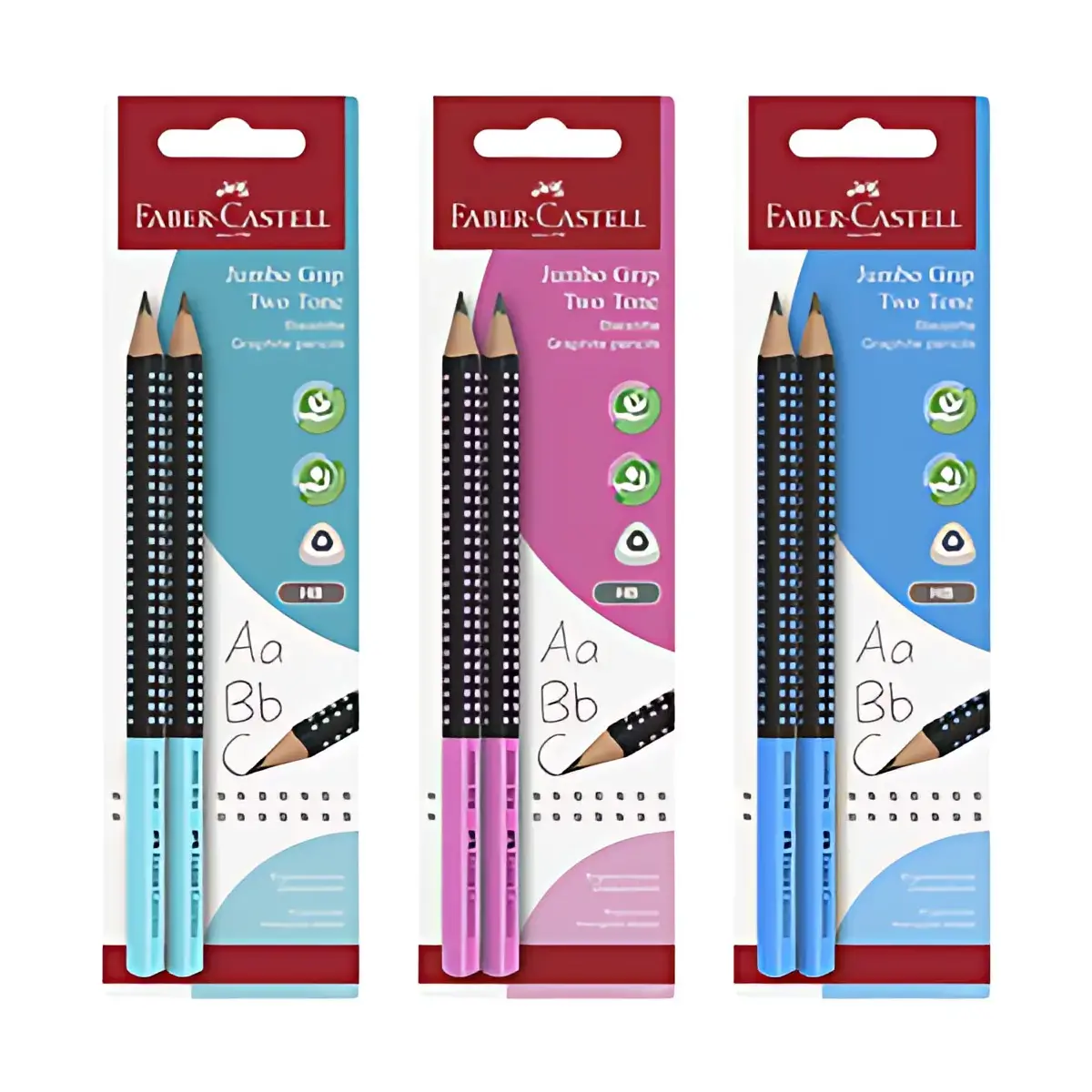 FABER-CASTELL Crayon Jumbo GRIP TWO TONE, carte blister 