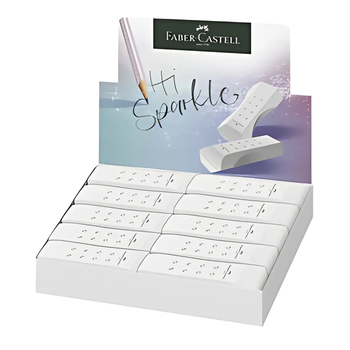 20 Gomme en plastique RollOn SPARKLE - Blanc - Faber-Castell 