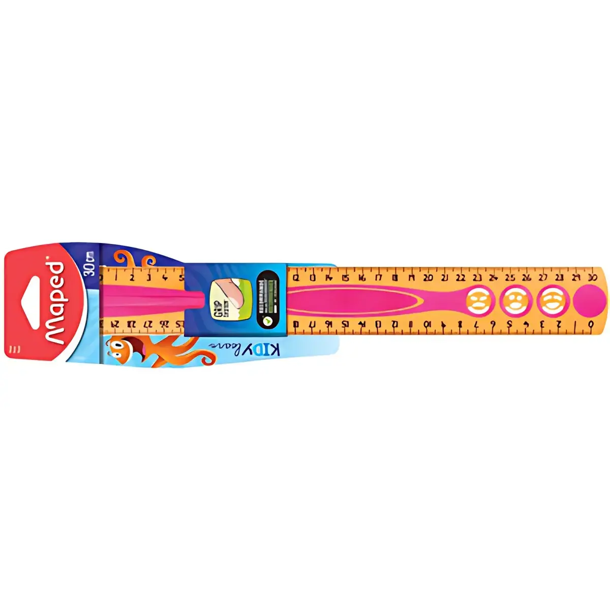 MAPED R&egrave;gle plate Kidy Grip, 300 mm, en plastique 