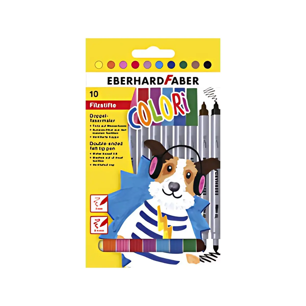 EBERHARD FABER Feutre double COLORI, étui carton de 10