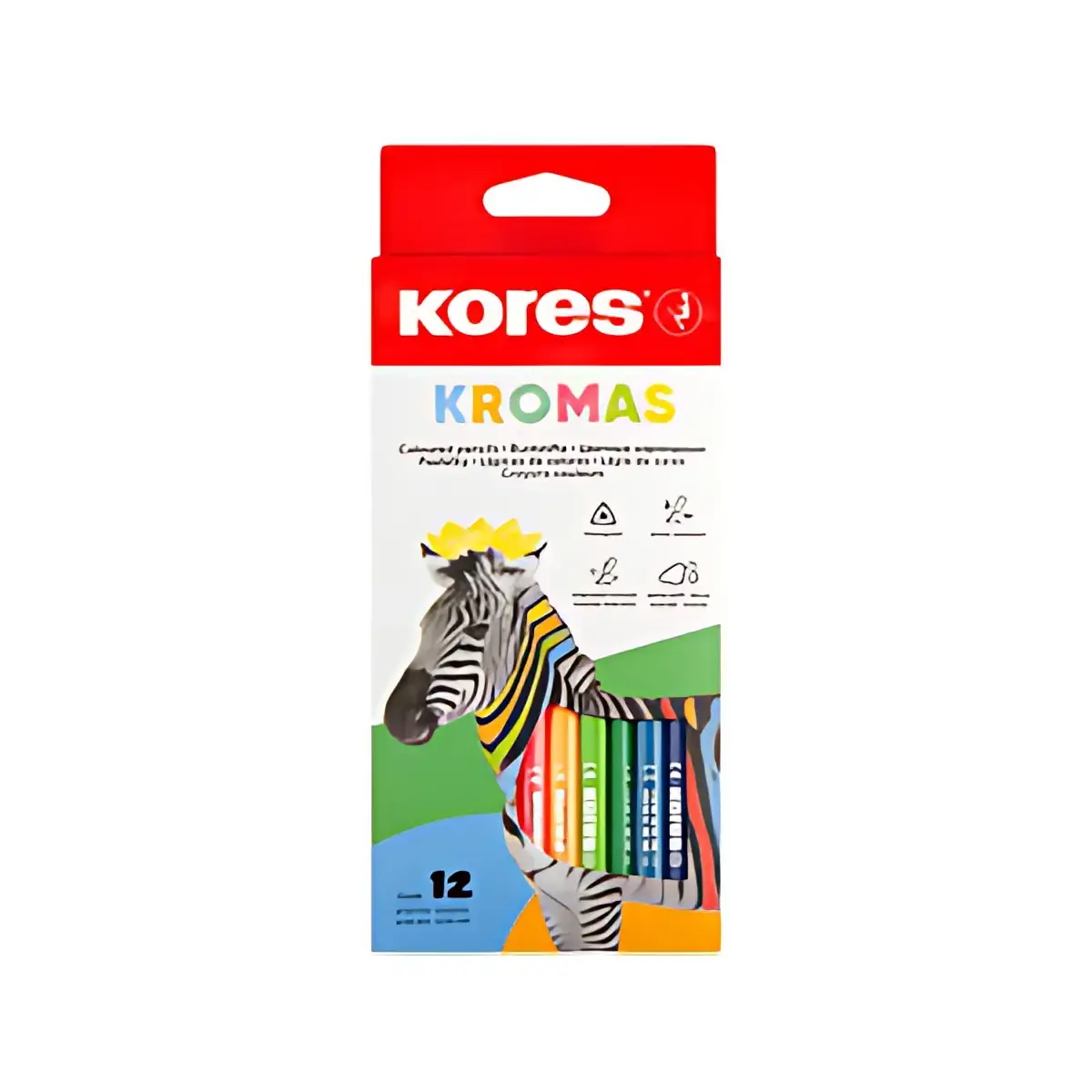 Kores Crayon de couleur 'Kromas', étui en carton de 12,