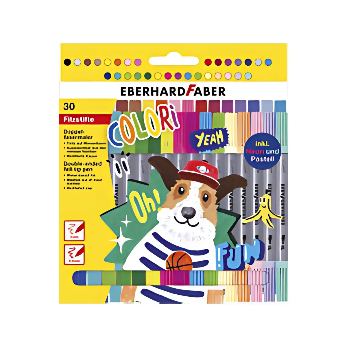 EBERHARD FABER Feutre double COLORI, &eacute;tui carton de 30 