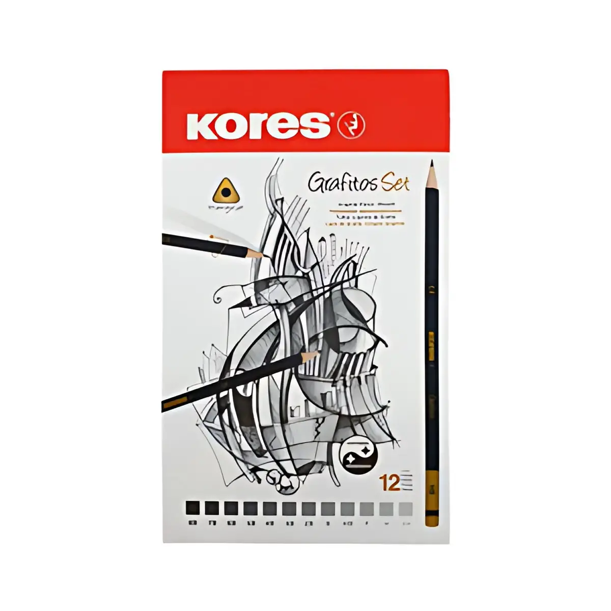 Kores Crayon à papier 'Grafitos Art', étui métallique de 12