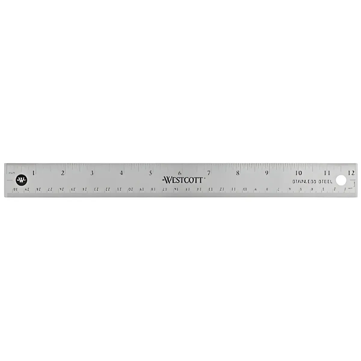 WESTCOTT R&egrave;gle en m&eacute;tal avec dos en li&egrave;ge, longueur: 300 mm 