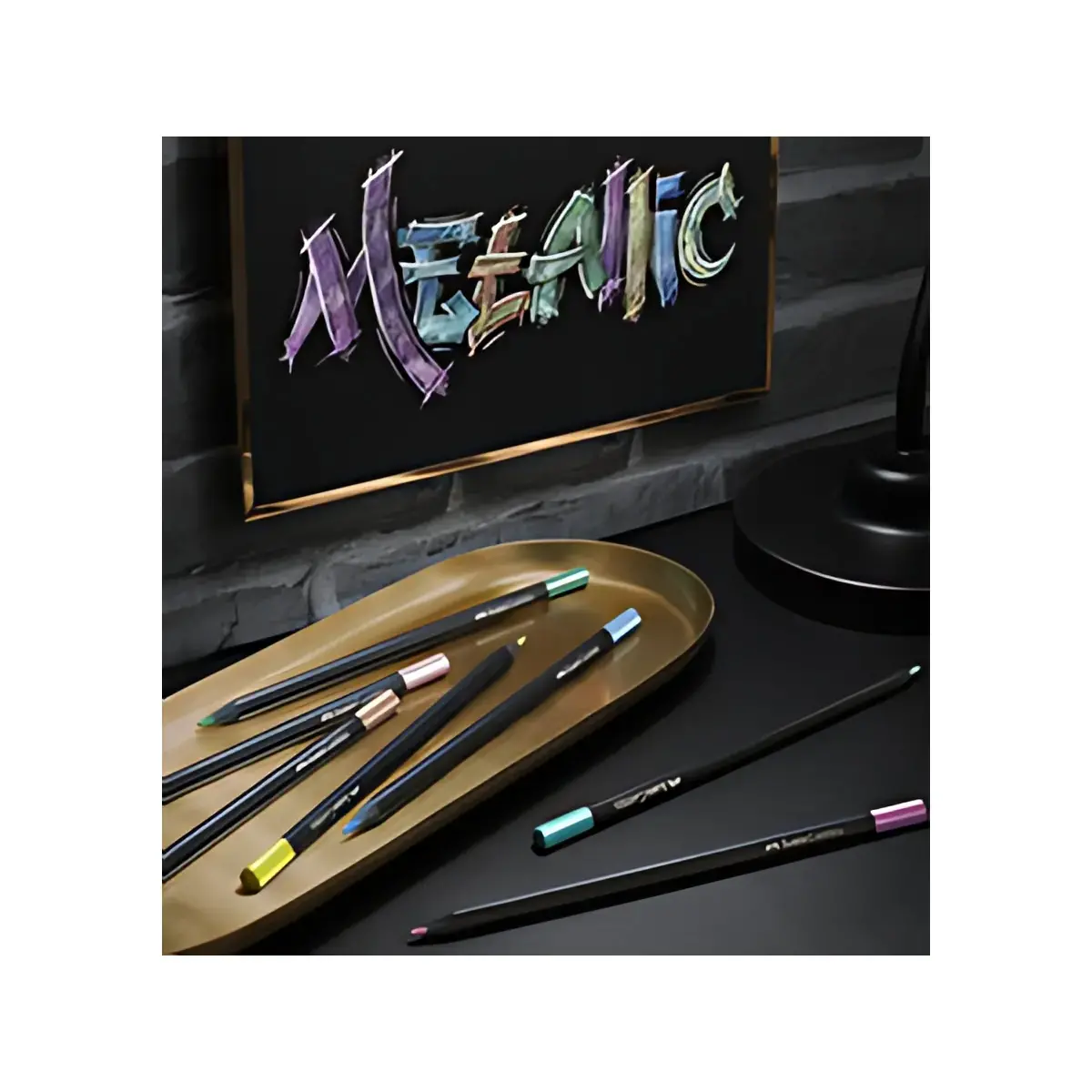 FABER-CASTELL Crayon de couleur Black Edition, étui de 12