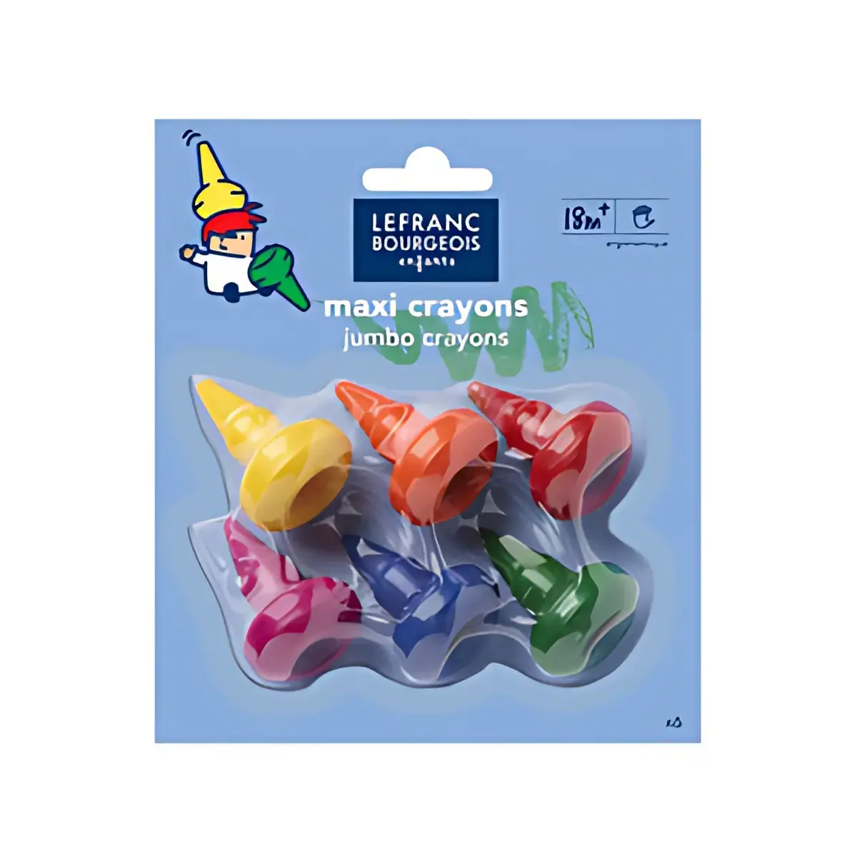 LEFRANC BOURGEOIS Baby crayons, &eacute;tui de 6, ergonomiques 