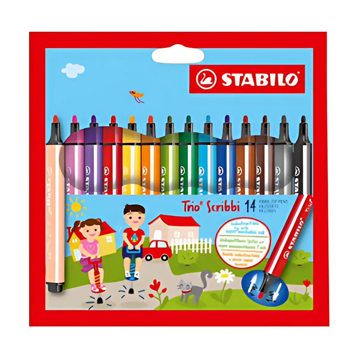 STABILO Feutre Trio Scribbi, étui en carton de 14