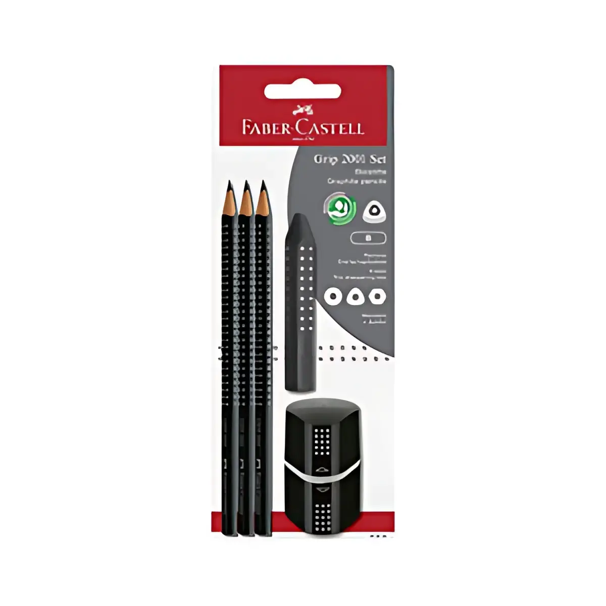 Kit Crayon graphite GRIP 2001 - Noir - blister - Faber-Castell