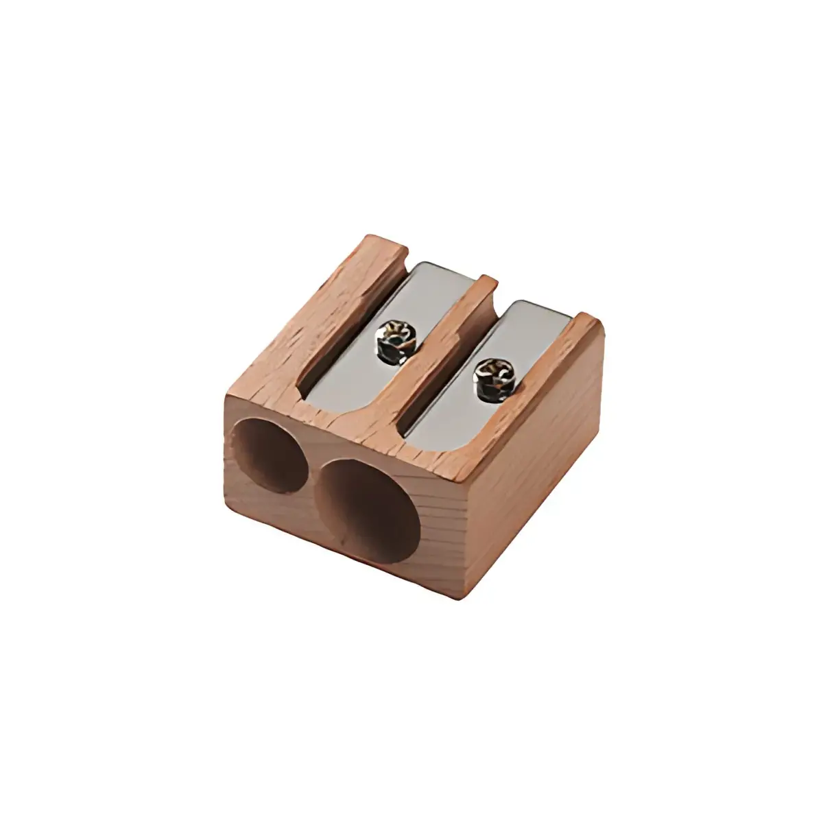 M+R Taille-crayon duo, en bois, forme de bloc