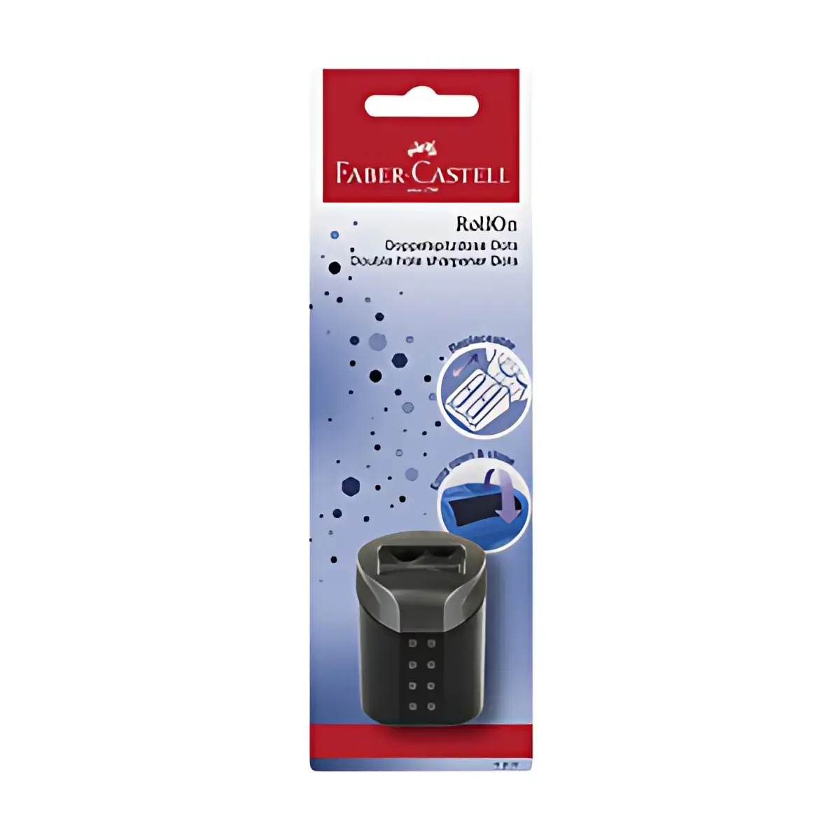 Taille-crayon double RollOn DOTS - sous blister - Faber-Castell