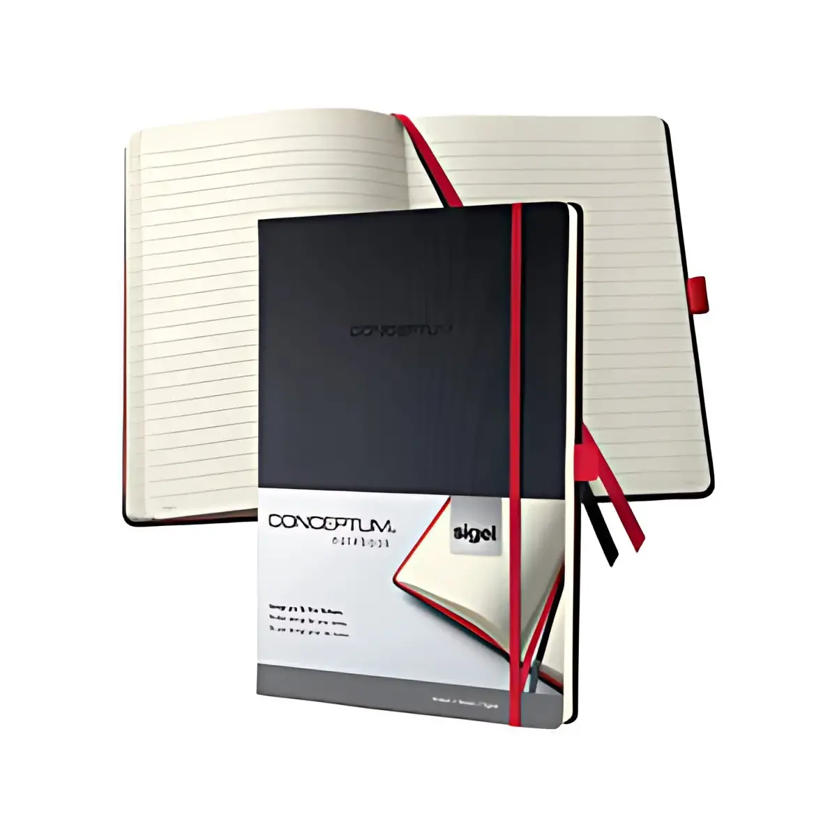 sigel Carnet de notes Conceptum, A4, ligné, noir/rouge